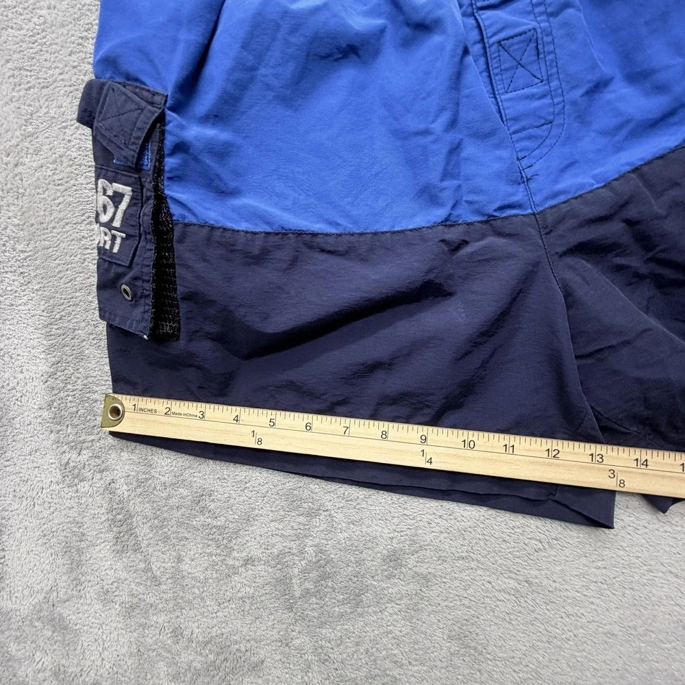 Vintage Polo Sport Swim Shorts Mens L Blue Colorblock Lined Built-In Brief Cargo